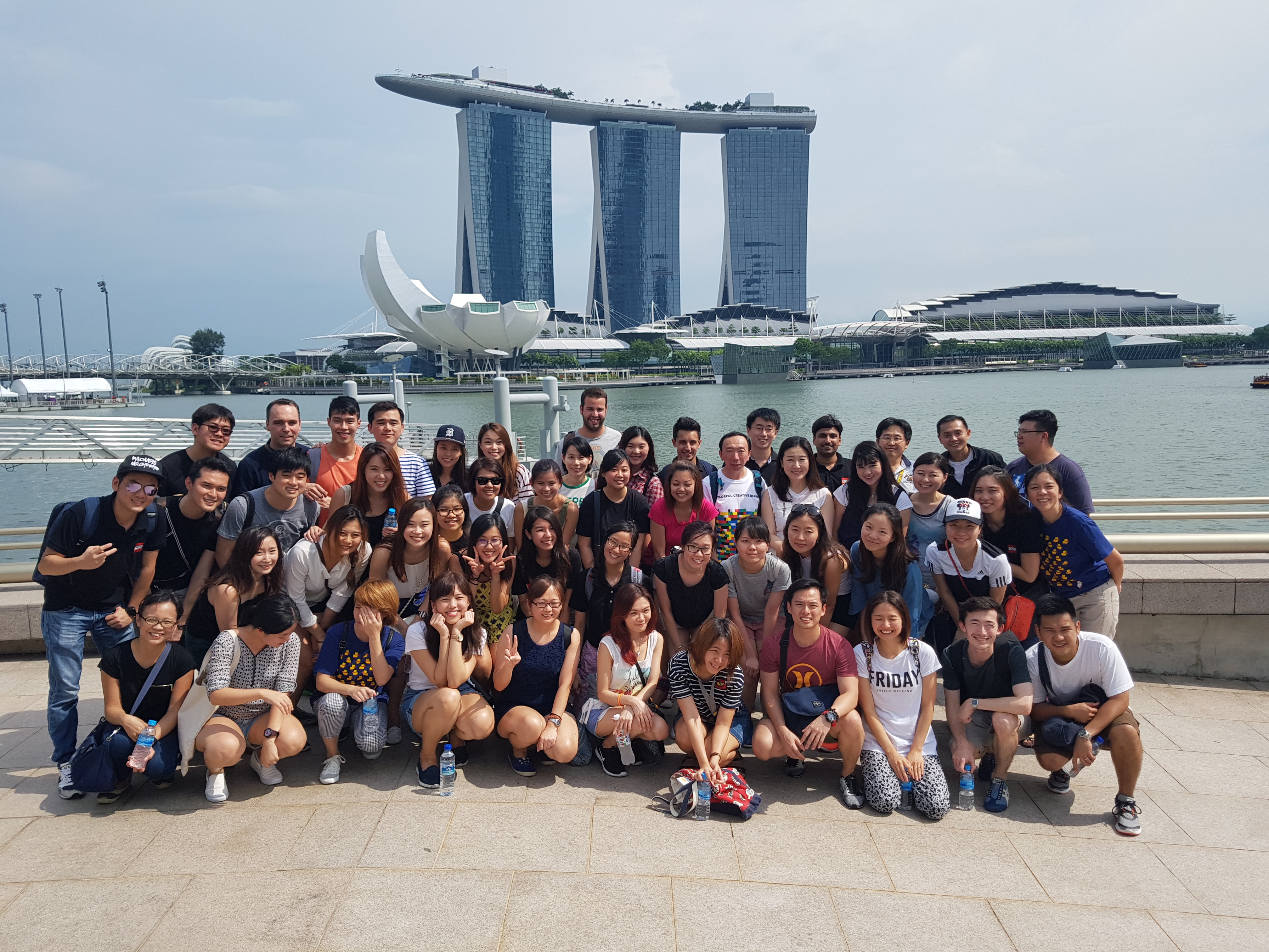 Team building participants at Marina Bay